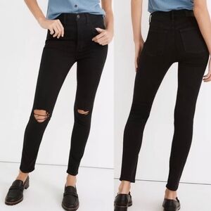 Madewell 10" Roadtripper vintage black wash busted knees size 33